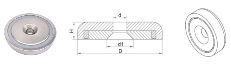 NdFeB pot magnetic diagram