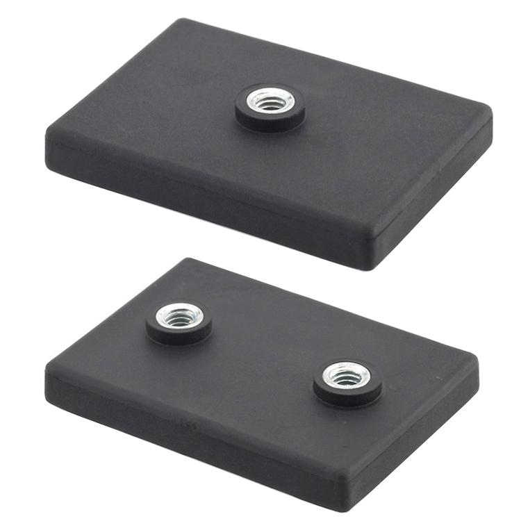 Rectangular rubber coated magnet